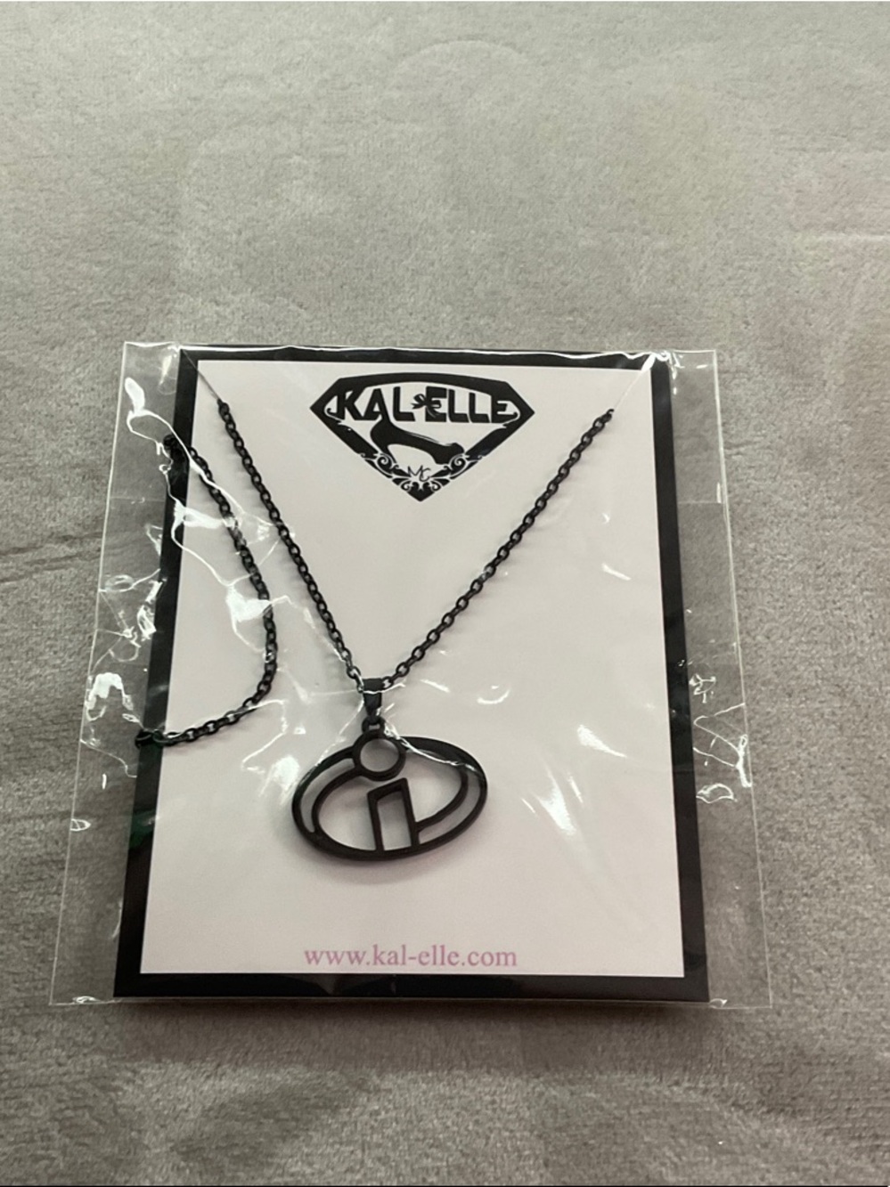 Black Infinity Pendant Necklace - Black Chain